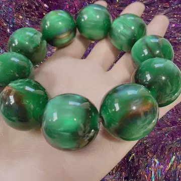 25mm 특대형 그린 마블 조 팔찌