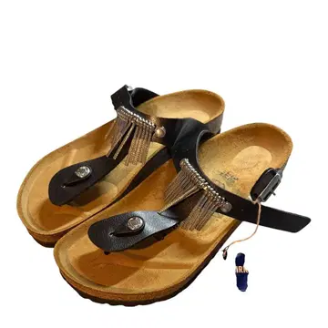 BIRKENSTOCK 샌들 프린지 블랙 38