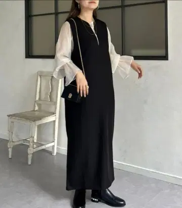 프로즈 베일 시어 블라우스 세트 키넥 원피스