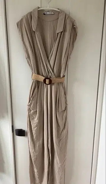 ZARA 벨트 포함 린넨 올인원 점프수트
