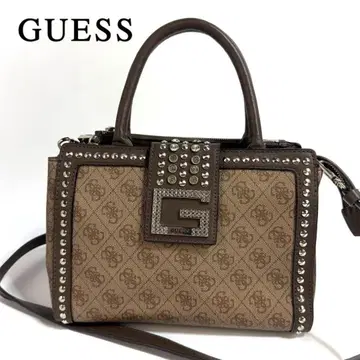 [새상품급] GUESS 캔버스 가죽 올 패턴 핸드백