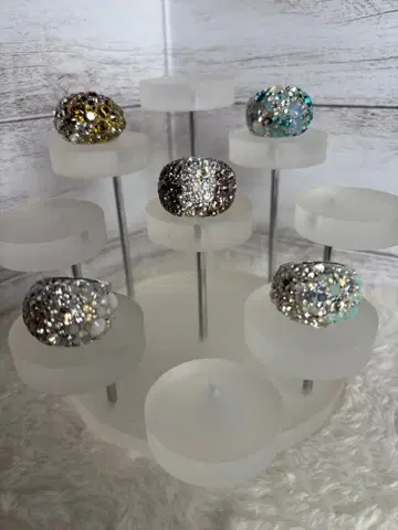 SWAROVSKI 크리스탈 파베 반지 5개 세트