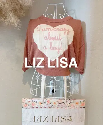 LIZ LISA 하트 로고 니트 핑크
