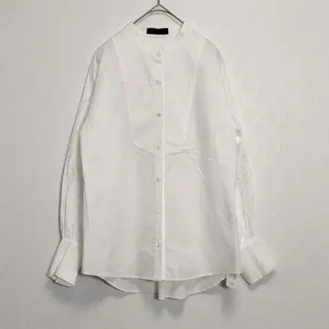 택 포함 새상품 더마 컬렉션 밴드 카라 레이스 자수 셔츠 블라우스