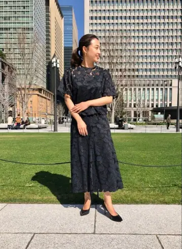 새상품급 데미룩스 빔즈 플라워 레이스 셋업 포멀