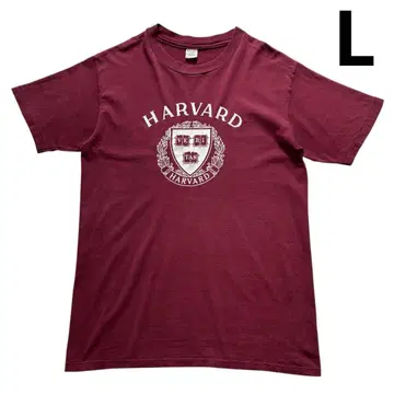 80s USA제 트리코 태그 챔피온 T셔츠 L HARVARD 네이비