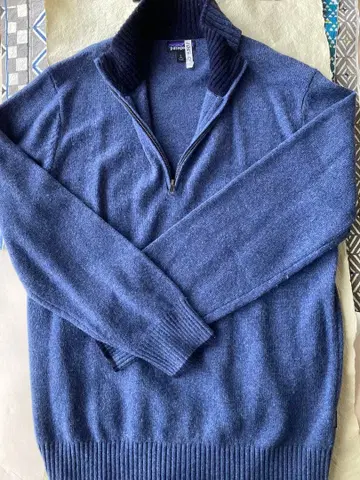 Patagonia 하프 지퍼 니트 스웨터 L 사이즈 블루