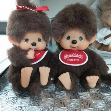 최종 가격 인하 중 Sekiguchi Monchhichi 봉제 인형 2체 세트