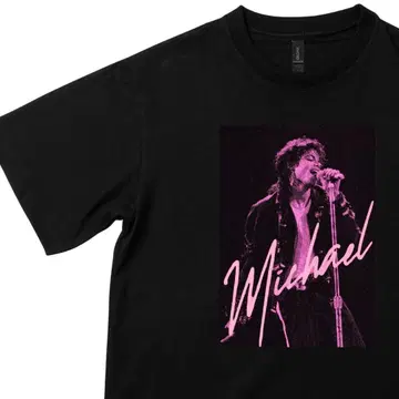 Michael Jackson 프린트 T셔츠 블랙 마이클 영화