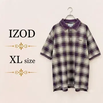 [새상품급] IZOD 셔츠 골프웨어 체크 로고 면 100% XL