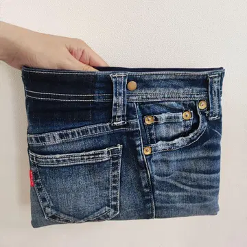 데님 리메이크 클러치백 플랫 파우치 아이패드 케이스 태블릿 케이스