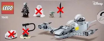 LEGO 만달로리안과 그로구의 N-1 스타 파이터 일부 결품