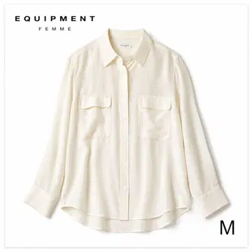EQUIPMENT FEMME 실크 셔츠 블라우스 M 아이보리 긴팔