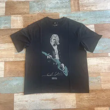 H&M NIRVANA Kurt Cobain 티셔츠 블랙 M