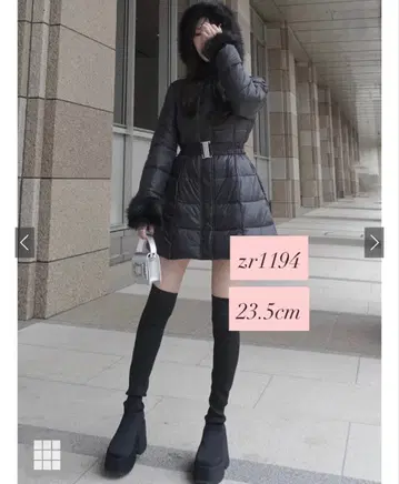 GRL 스트레치 니트 통굽 롱 부츠 [zr1194] 23.5cm