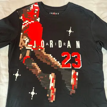 JORDAN 긴팔 T셔츠 블랙 23 픽셀 아트