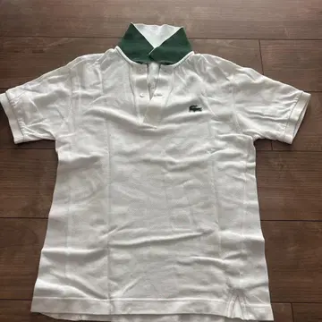 LACOSTE 피케 셔츠 화이트 그린 옷깃 S 사이즈