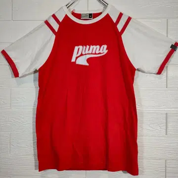 PUMA 래글런 T셔츠 레드 화이트 구 로고