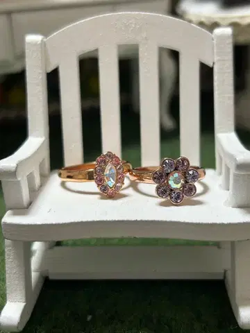 Anna Sui 플라워 모티브 반지 2개 세트 프리 사이즈