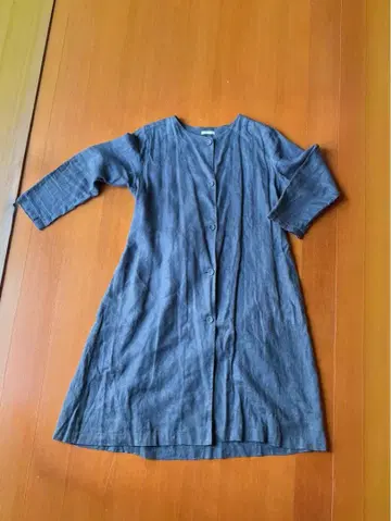 [ fog linen work ] 린넨 프론트 버튼 롱 원피스