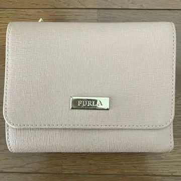 FURLA 접이식 지갑 핑크 베이지