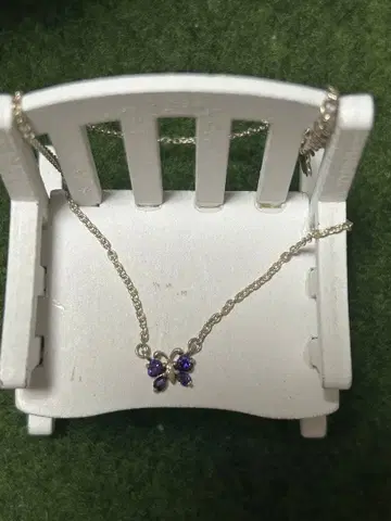 ANNA SUI 버터플라이 목걸이 퍼플 스톤