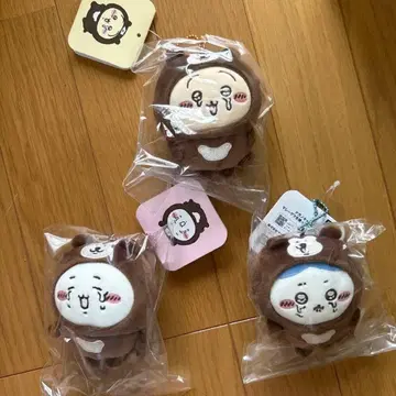 미개봉 새상품 치이카와 나가노 캐릭터 마레구마를 쓴 마스코트 3개