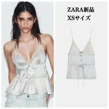완판템 ZARA 새틴 레이스 상의 XS 사이즈 택 포함 새상품