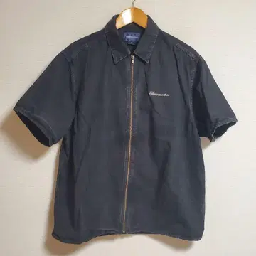 디스이즈네버댓 Washed Denim Zip S/S Shirt