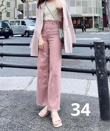 ZARA 마린 스트레이트 데님 핑크