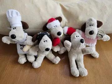 Wallace & Gromit 그로밋 봉제 인형 스트랩 5종 세트
