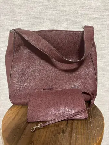 츠치야 가방 노와이에트 모브 핑크 가죽 숄더백