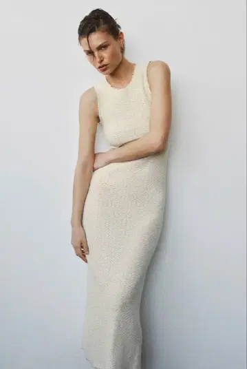 ZARA 롱 기장 러스틱 원피스 S 미사용 새상품