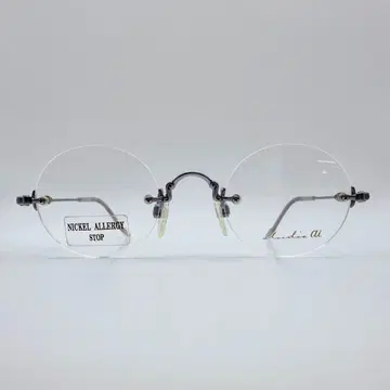 studio ai 안경 프레임 무테 둥근 안경 라이트 블루 사바에 일본제