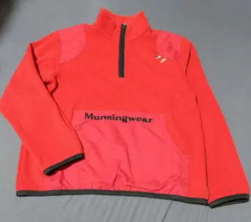 Munsingwear 하프 지퍼 플리스 풀오버 레드