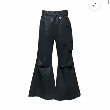 새상품 택 jentlouis Resin Coated Flare Denim