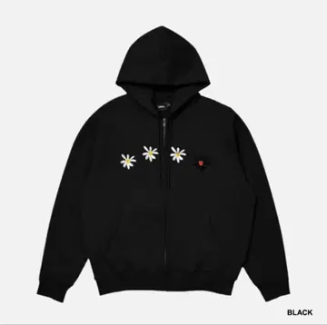 LABROS Daisy Zip Up Hoodie Black