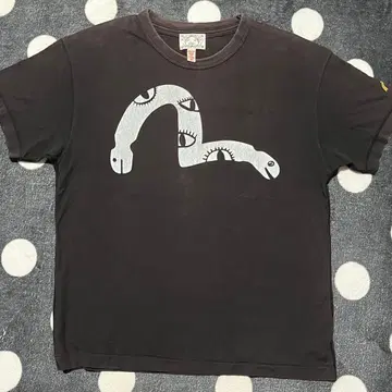 [레어] EVISU 티셔츠 눈알 프린트 다크 브라운