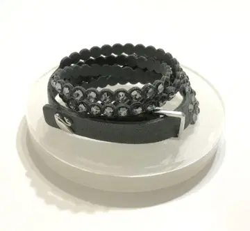 스와로브스키 Swarovski 팔찌 크리스탈 가죽 3연 그레이 계열