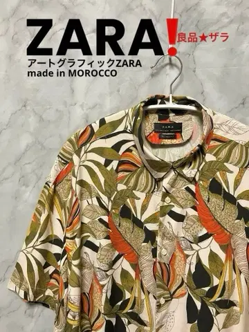 양품 ZARA 자라 아트 그래픽 트로피컬 모로코 제조 40M~L 남녀