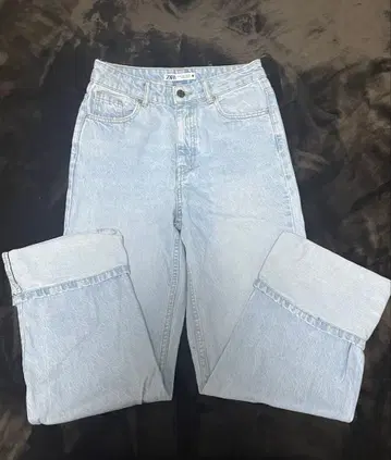[ ZARA ] 새상품급 스트레이트 데님 라이트 블루