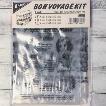 본 보야주 키트 빈티지 페이퍼 인형 지퍼 백