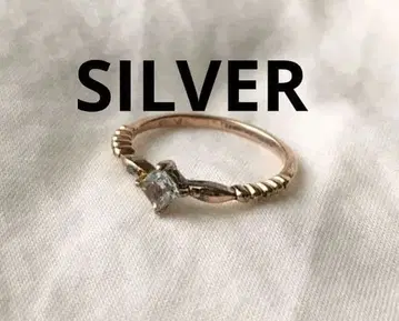 빈티지 아쿠아 마린 골드 코팅 반지 SILVER