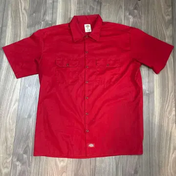 디키즈 Dickies 워크 셔츠 반팔 빨간색 XL