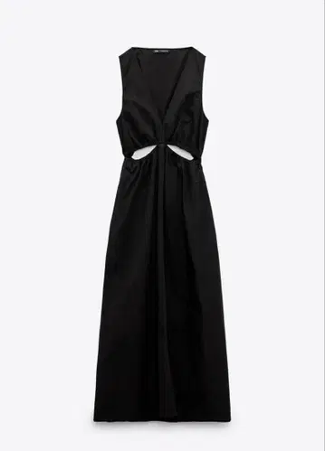 새상품 ZARA 개버딘 컷 아웃 디테일 원피스
