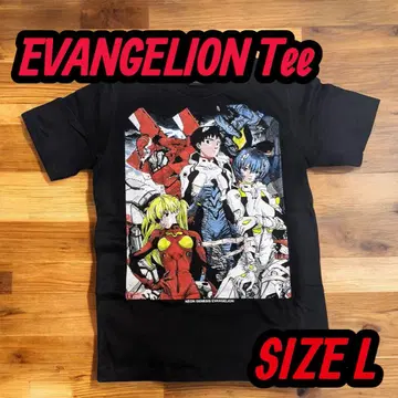 새상품 초레어 에반게리온 T셔츠 L 애니메이션T셔츠 EVA 블랙