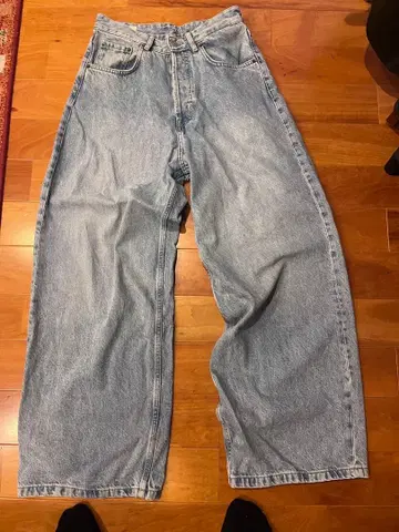 ZARA 와이드 레그 데님 팬츠 라이트 블루