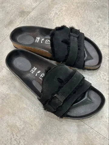 버켄스탁 파피리오 원 스트랩 스웨이드 퍼 샌들
