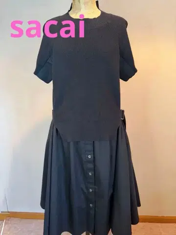 [ 새상품급 ] sacai 니트 도킹 원피스 SCW-019/