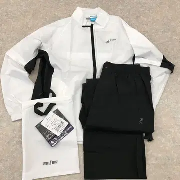 LEYTON HOUSE 우비 상하의 세트 화이트 블랙 3L